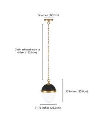 Aurelia 13" Metal Pendant with Glass Shade