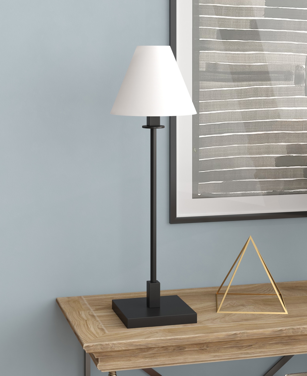 Hudson & Canal Clement 28" Metal Table Lamp with Fabric Shade