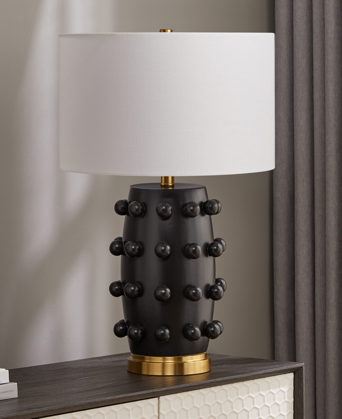 Hudson & Canal Farrington 25.5" Ceramic Table Lamp with Fabric Shade