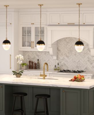 Aurelia 13" Metal Pendant with Glass Shade