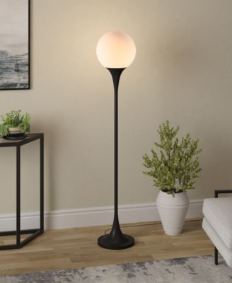 Mahdi 70" Metal Torchiere Floor Lamp with Glass Shade