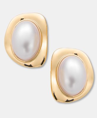 Faux-Pearl Stud Earrings, Macy’s Exclusive