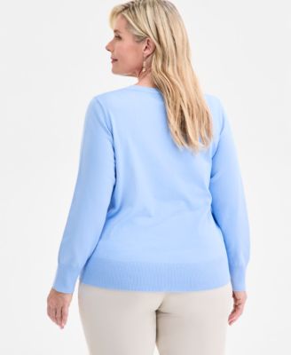 Plus Size V-Neck Button-Front Cardigan, Macy's Exclusive