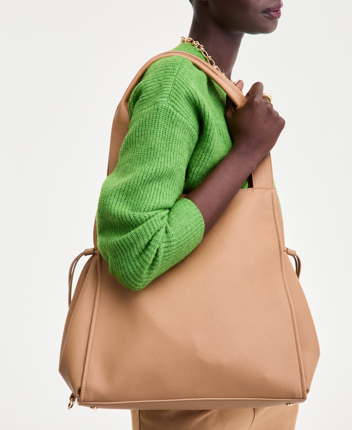 On 34th Jyyll Large Solid Tote With Removable Pouch, Exclusively At Macy's In Brown