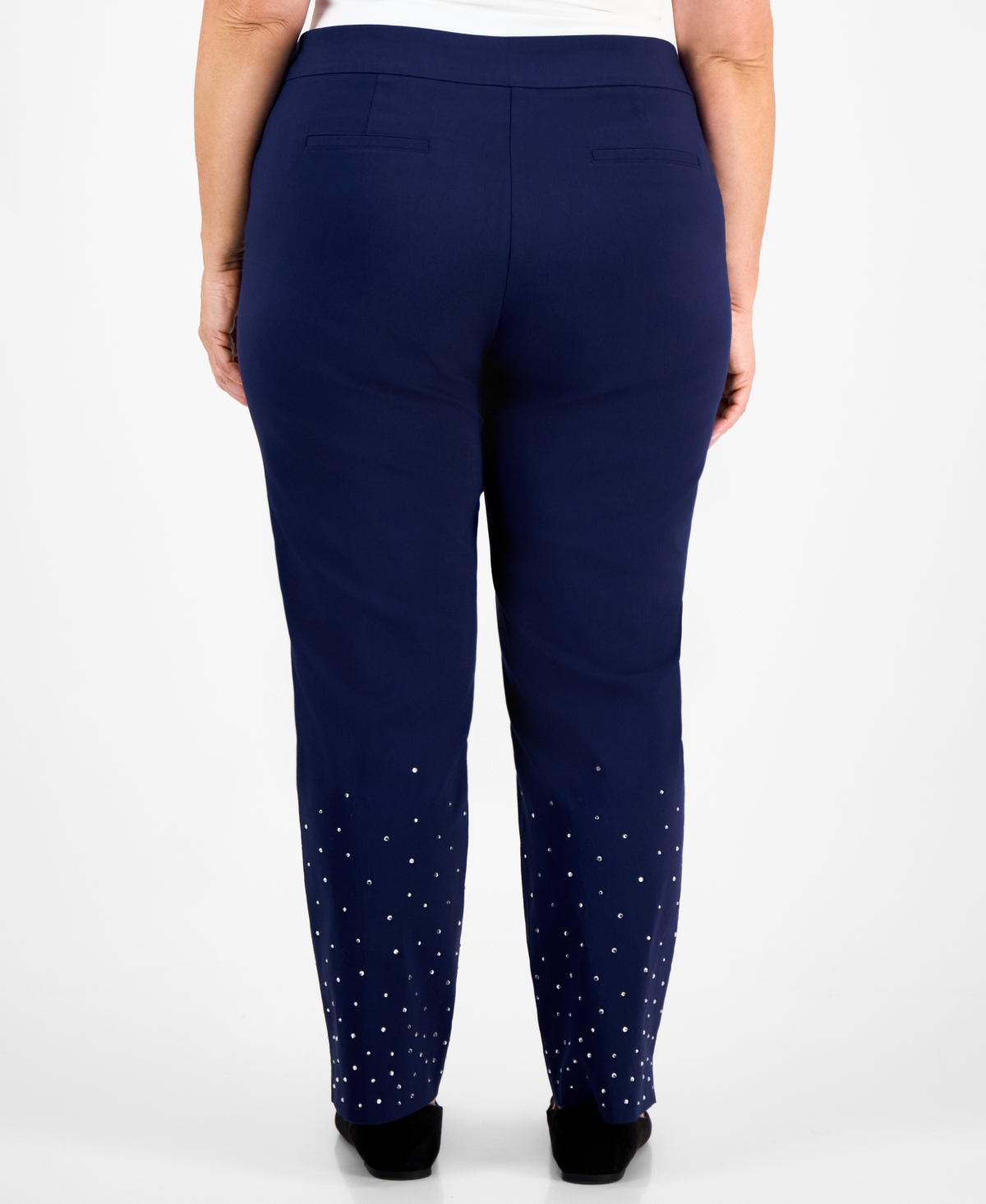 Jm Collection Rhinestone Pearl Embellished Pull-On Cambridge Pants, Macy's Exclusive