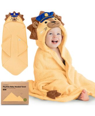 PlayPals Baby Towels with Hood for Girls, Boys, 100% Organic Soft Cotton Hooded Bath Towels for Newborn, Kids