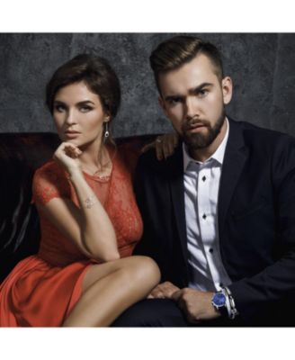 Minimalist Thin Partners Couples Interlocking Handcuff Bracelet CZ Accent .925 Sterling with Working Lock Clasp