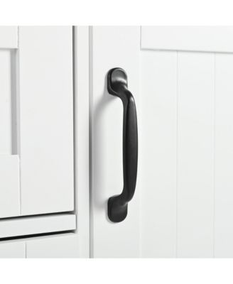 55.7" Large Kitchen Island with 2 Drop Leafs, Rolling Cart, Power Outlet, Folding Dining Table, Spice Rack, No Stools