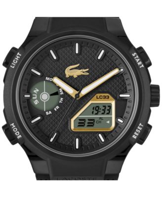 Men's LC33 Black Silicone Strap Watch, 44.8mm