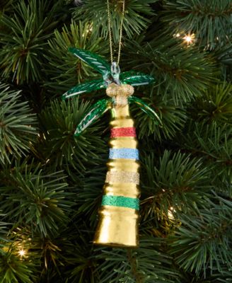 Hawaii Glass Glittered Palm Tree Ornament, Macy's Exclusive