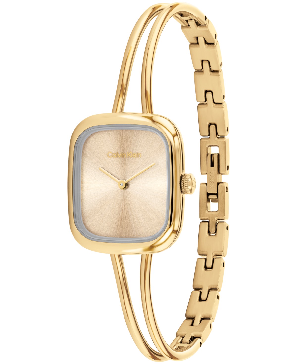 Женские часы Calvin Klein Women's CK Adore Gold Tone Stainless Steel Bangle Bracelet Watch 20.8mm — фото 3