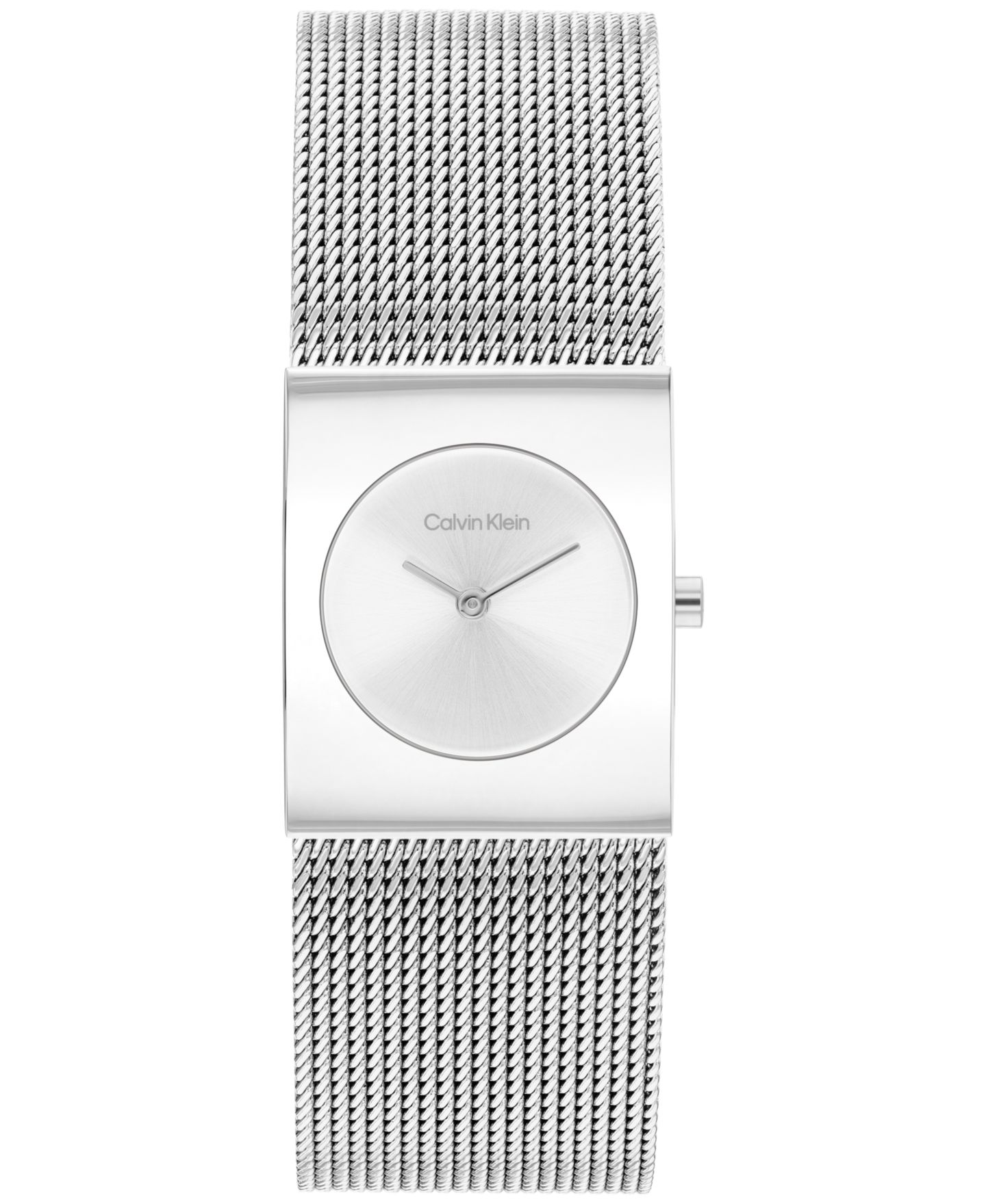 Женские часы Calvin Klein CK Pulse Silver Tone Stainless Steel Mesh Bracelet Watch 21.5mm — фото 1