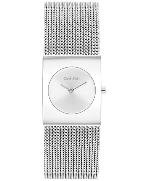 Женские часы Calvin Klein CK Pulse Silver Tone Stainless Steel Mesh Bracelet Watch 21.5mm