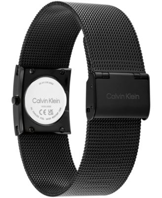 Women's CK Pulse Black IP Stainless Steel Mesh Bracelet Watch 21.5mm