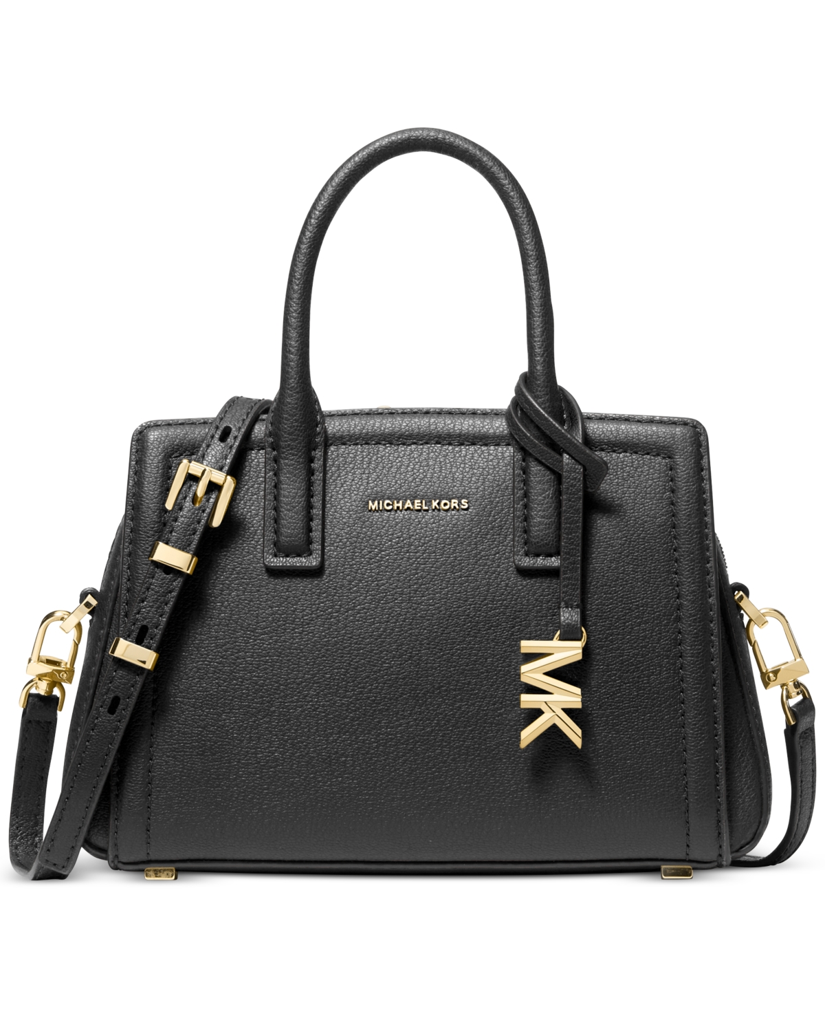 Michael Kors Michael  Laila Small Leather Crossbody In Black