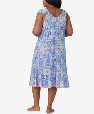 Plus Size Short Sleeve Midi Nightgown