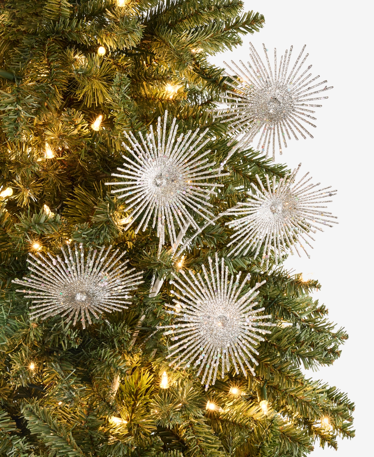 Holiday Lane Merry Magic Multicolor Glitter Floral Pick Ornament, Macy's Exclusive