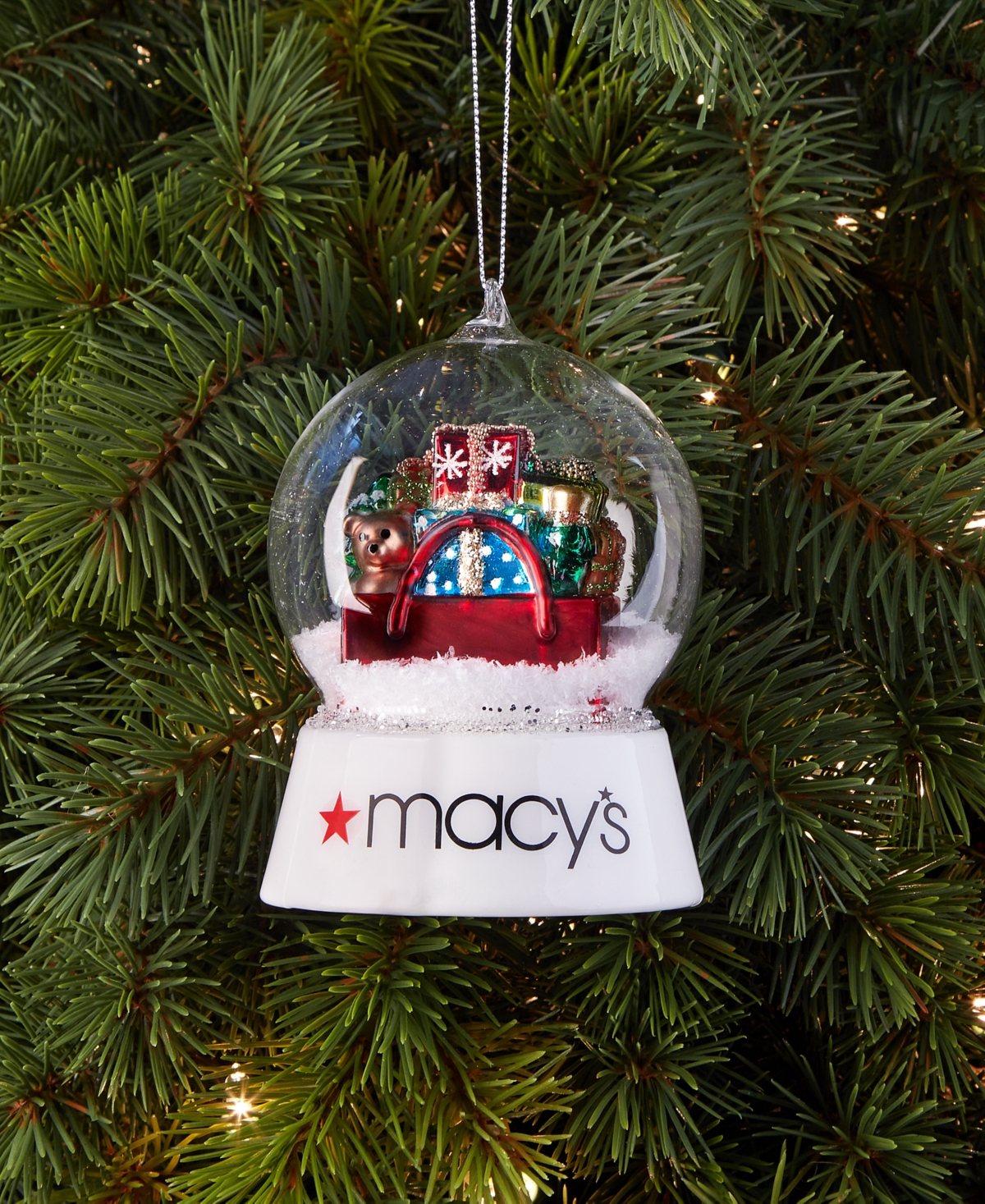Holiday Lane Regional Macy's Gift Bag Snow Globe Ornament, Macy's Exclusive