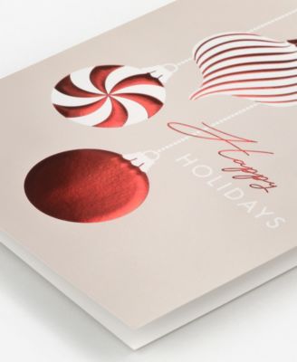 Peppermint Ornaments Holiday Boxed Cards