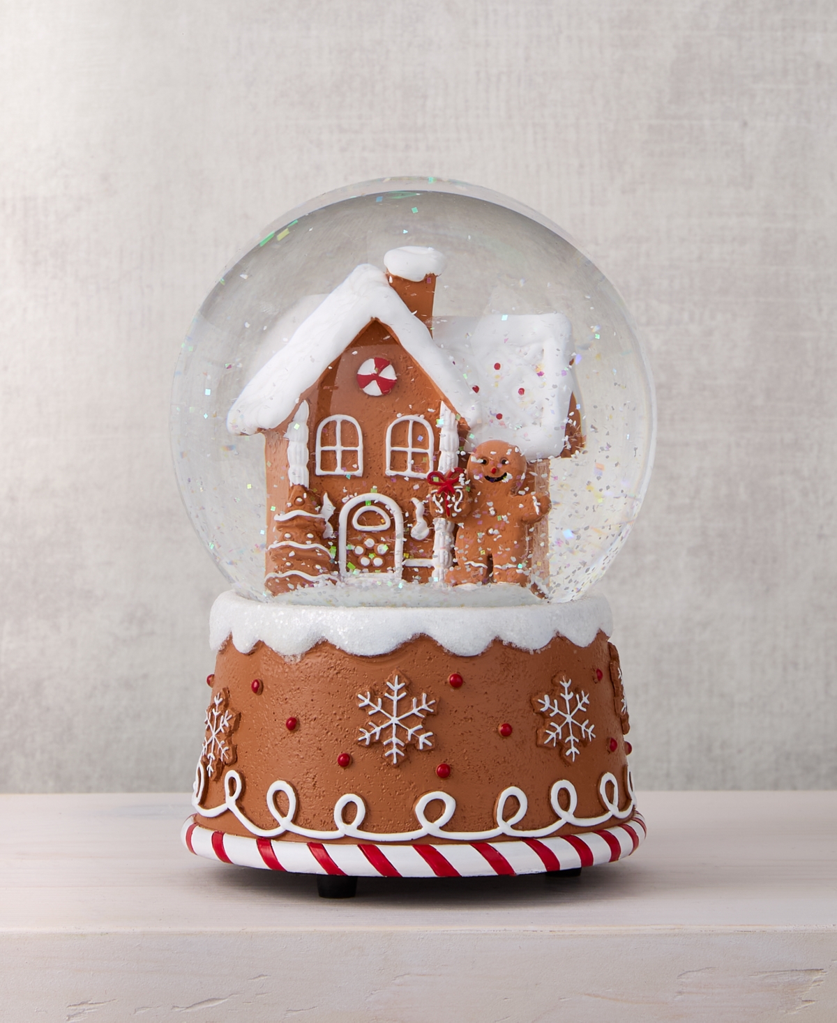 Holiday Lane Heritage Gingerbread House Musical Snow Globe, Macy's Exclusive In Brown