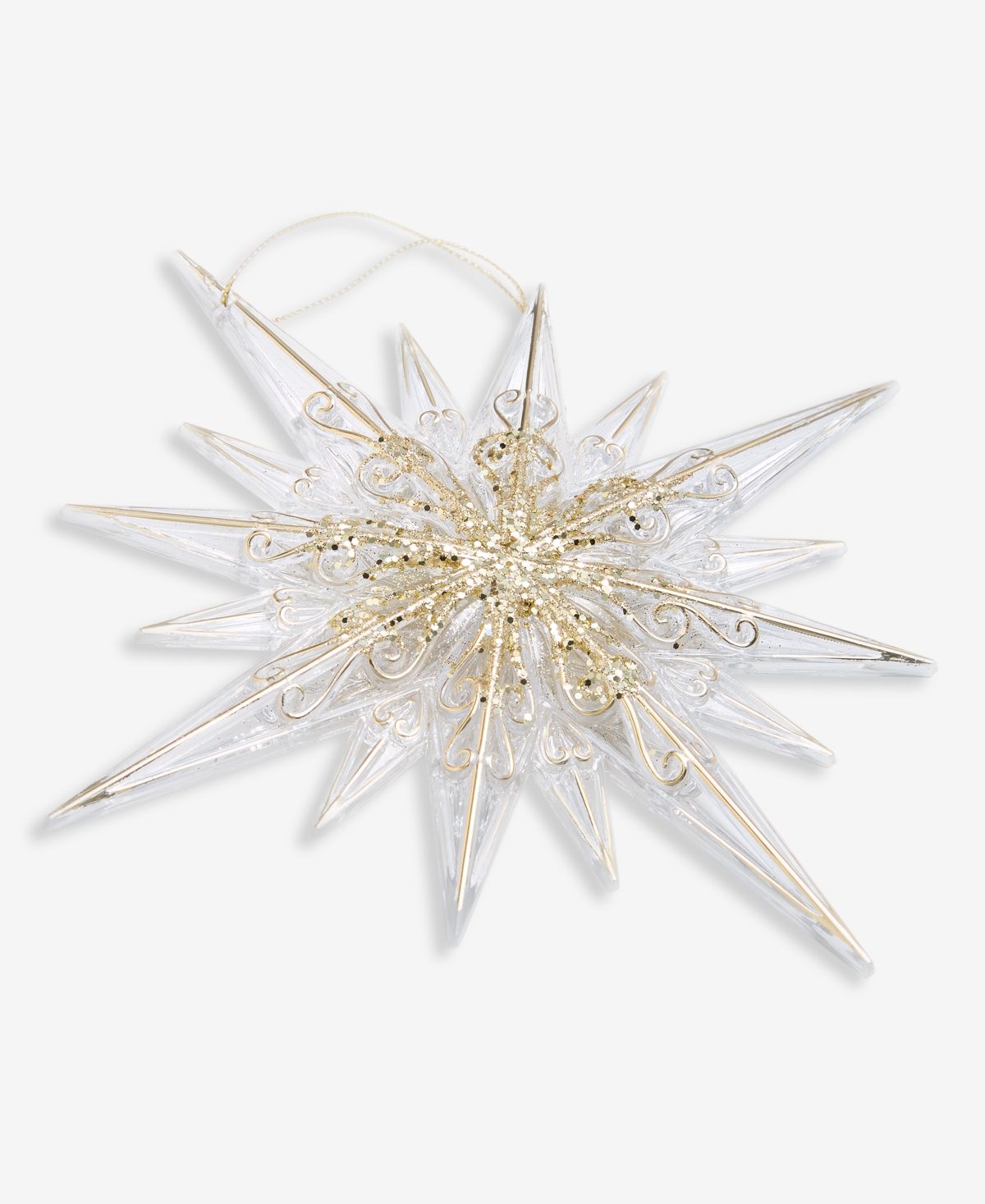 Holiday Lane Blessed Clear And Gold-tone Snowflake Ornament, Macy's Exclusive In Transparent