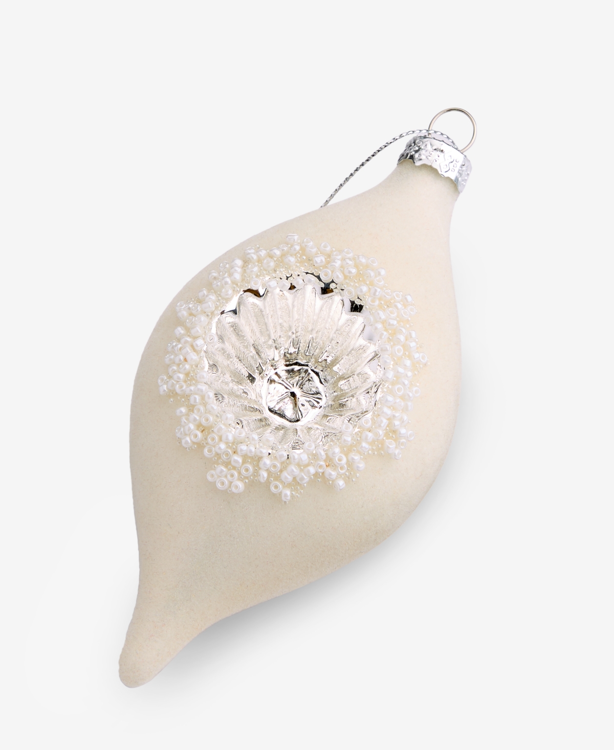 Holiday Lane Iced Delight White Reflector Finial Ornament, Macy's Exclusive In White