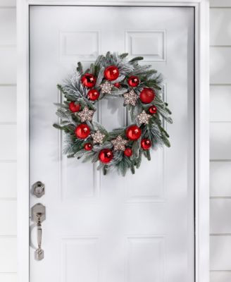 Heritage Pine And Red Ornaments Wreath, Macy's Exclusive 