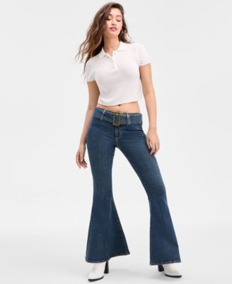 GUESS - Women's Franki Mid-Rise Flare-Leg Jeans