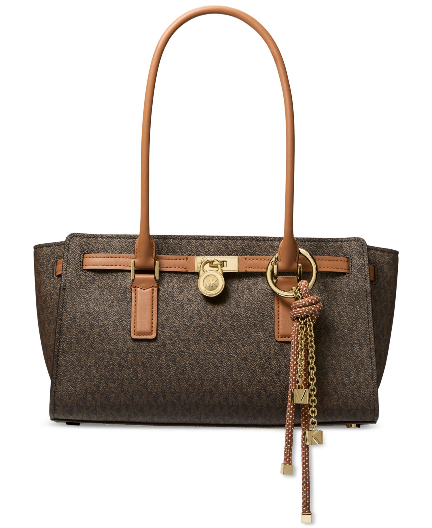 Michael Kors Hamilton Small East West Shoulder Tote with Charm Bag