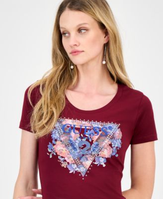 Women's Peony Triangle Crewneck Short-Sleeve Tee