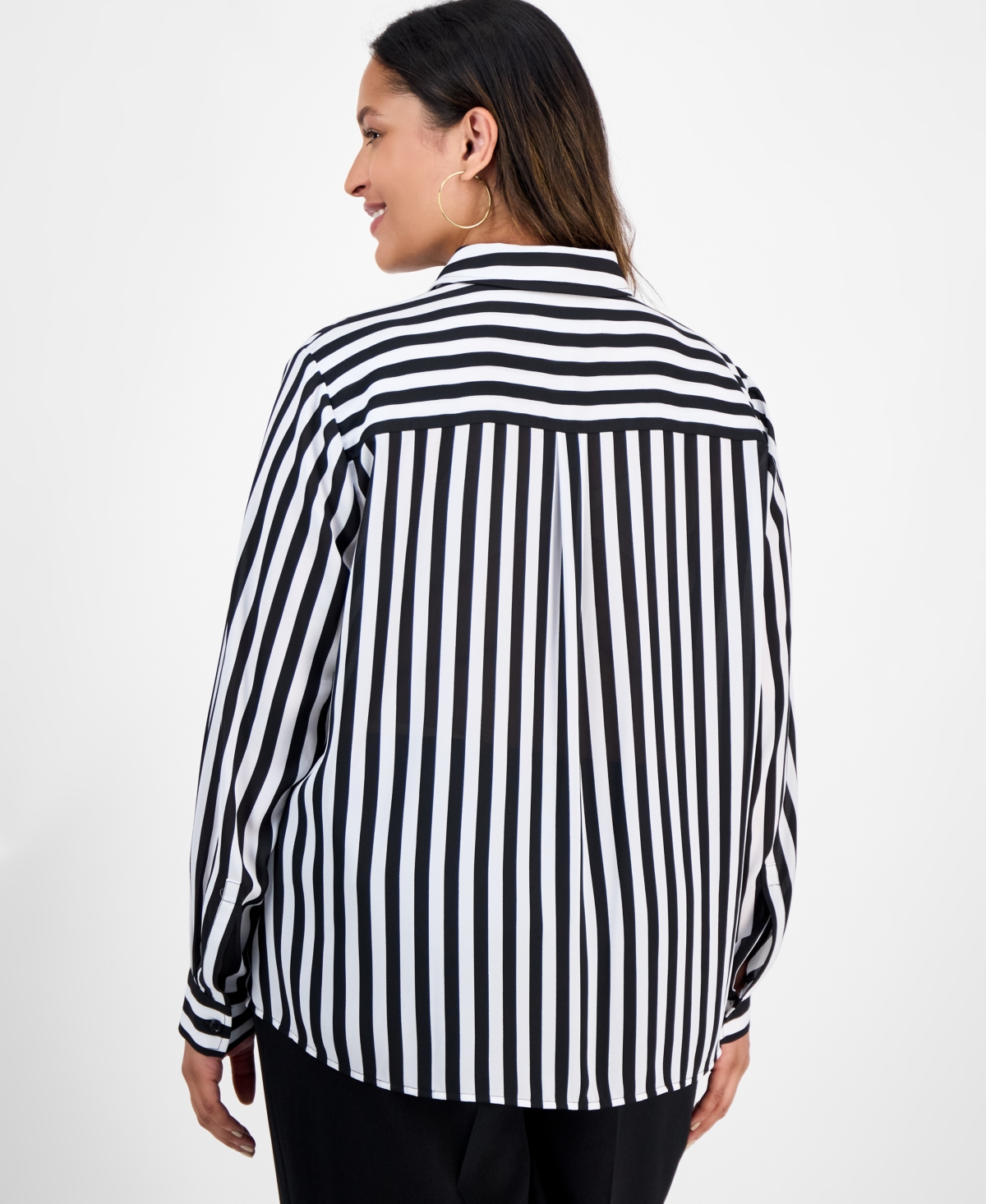 Kasper Plus Striped Blouse
