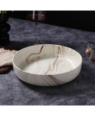 Shiny Marble Pattern Serving Bowl, 96-oz.