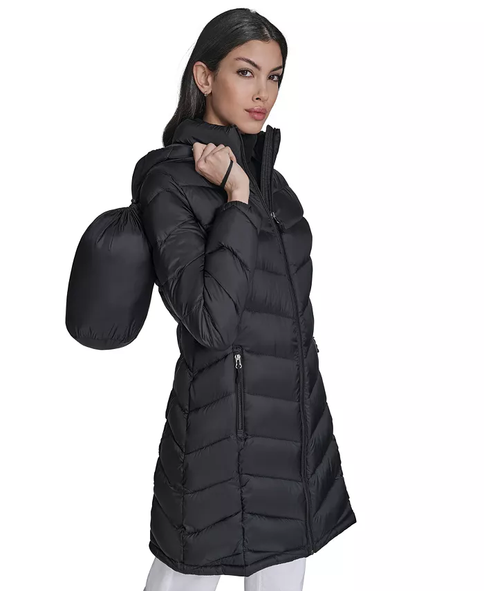 Women's Packable Hooded Puffer Coat - thumbnail 4