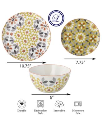 Floral 12-Pc. Dinnerware Set, Service for 4
