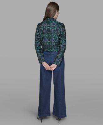 Petite Jacquard Open-Front Jacket