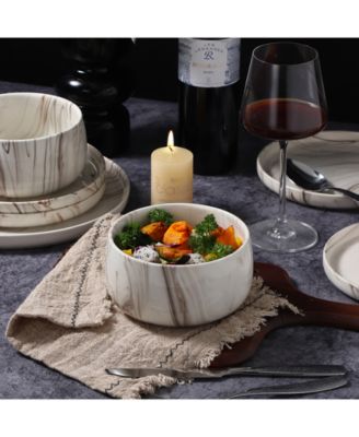 Shiny Marble Look 12-Pc. Dinnerware Set, Service for 4