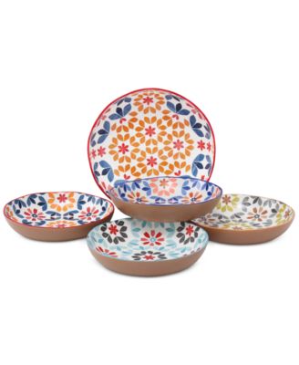 Lorren Home Trends - Geo Floral 5-Pc. Pasta/All-Purpose Bowl Set