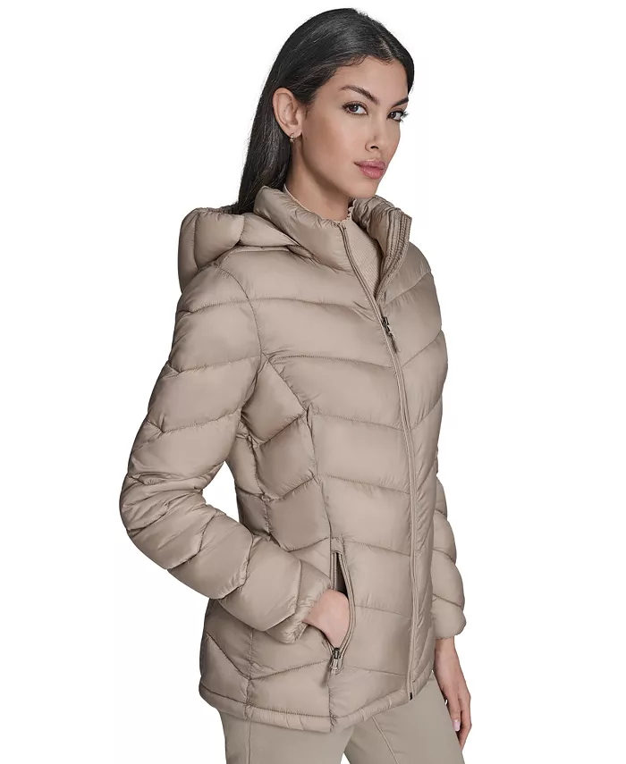 Women's Packable Hooded Puffer Coat - thumbnail 4