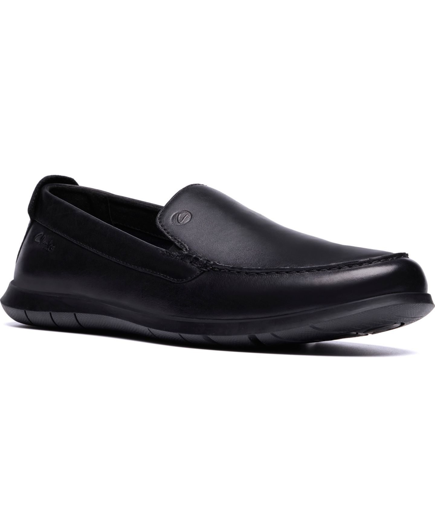 Мужские туфли Clarks Collection Flexway Step Slip On, цвет: Чёрный гладкий кожаный — фото 1