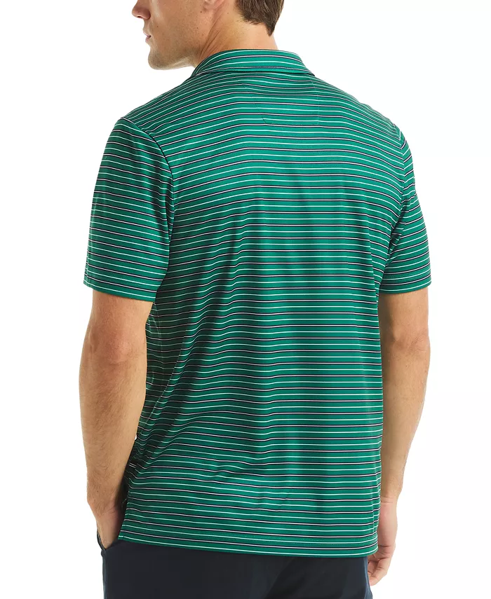 Men's Short Sleeve Striped Performance Golf Polo Shirt - thumbnail 2