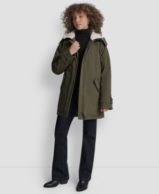 Women's Faux-Fur-Lined Hooded Softshell Coat