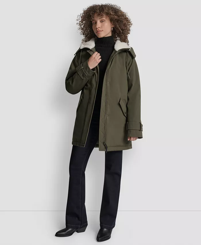 Women's Faux-Fur-Lined Hooded Softshell Coat - thumbnail 10