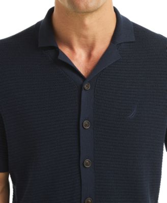 Men's Short Sleeve Button-Front Camp Sweater