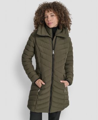 DKNY - Women's Bibbed Packable Puffer Coat