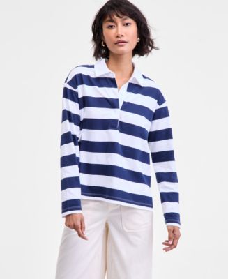 On 34th Women's Striped Rugby Top, Macy's Exclusive - Macy's