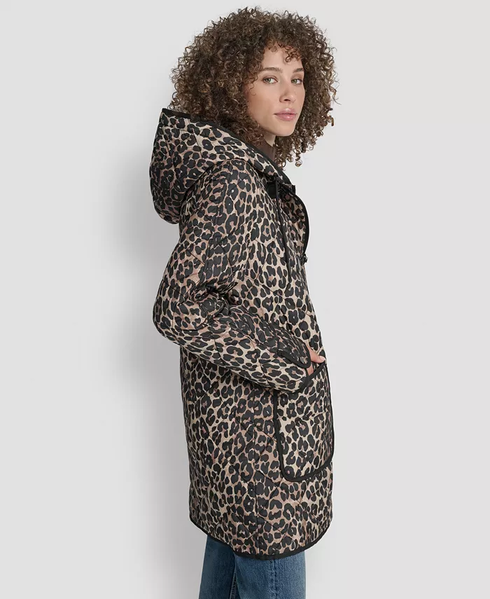 Women's Hooded Toggle Quilted Coat - thumbnail 9