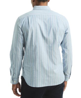 Men's Long Sleeve Striped Button-Down Shirt