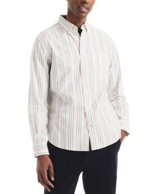 Men's Long Sleeve Striped Button-Down Shirt