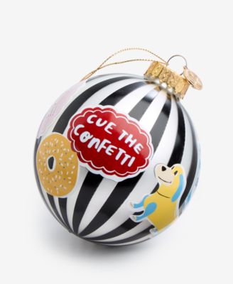 Thanksgiving Day Parade New York City Striped Glass Ball Ornament, Macy's Exclusive