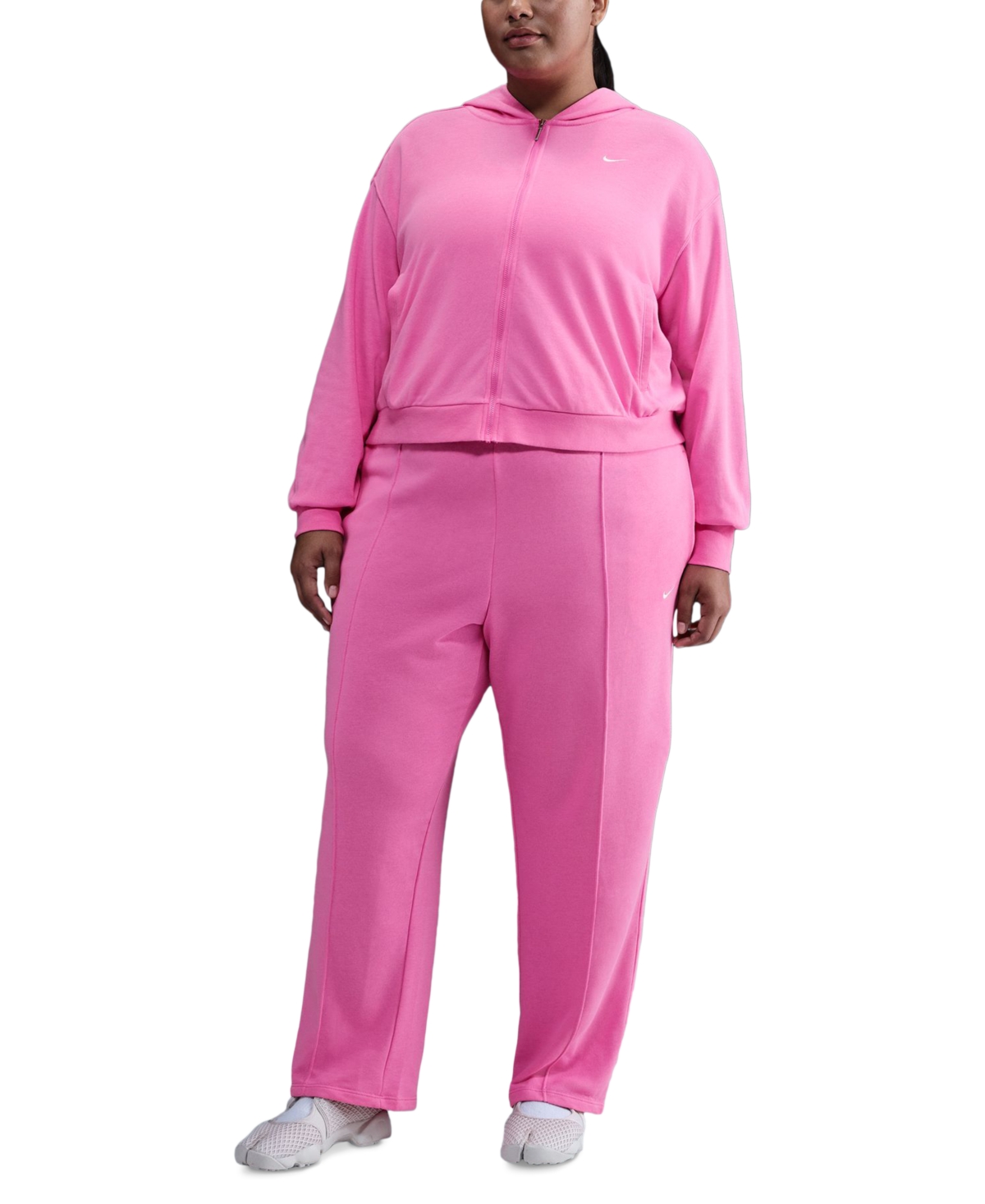 Nike Plus Size Chill Terry Full-zip French Terry Hoodie In Pink